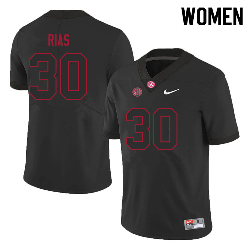 Women #30 DJ Rias Alabama Crimson Tide College Football Jerseys Sale-Black